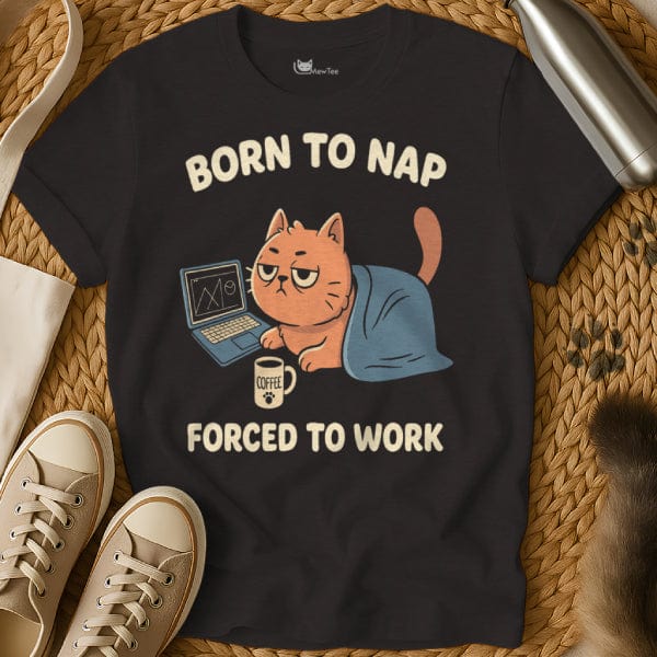 MewTee Black / S Born to Forced to | Cat Tee