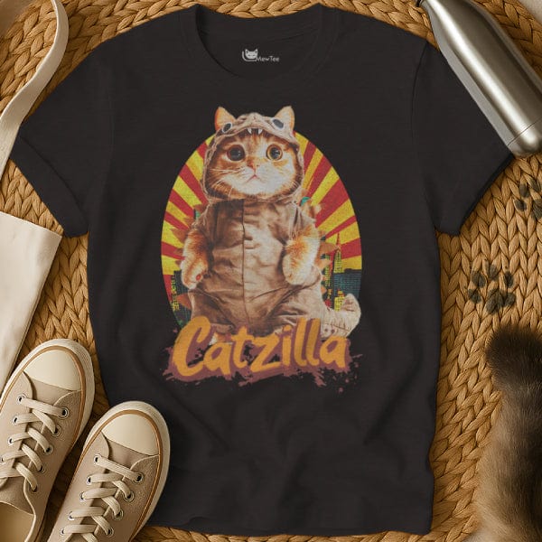 MewTee Black / S Cute Catzilla T Shirt | Cat Tee