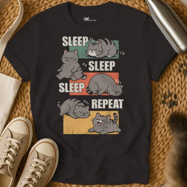MewTee Black / S Eat Sleep Repeat Shirt | Cat Tee