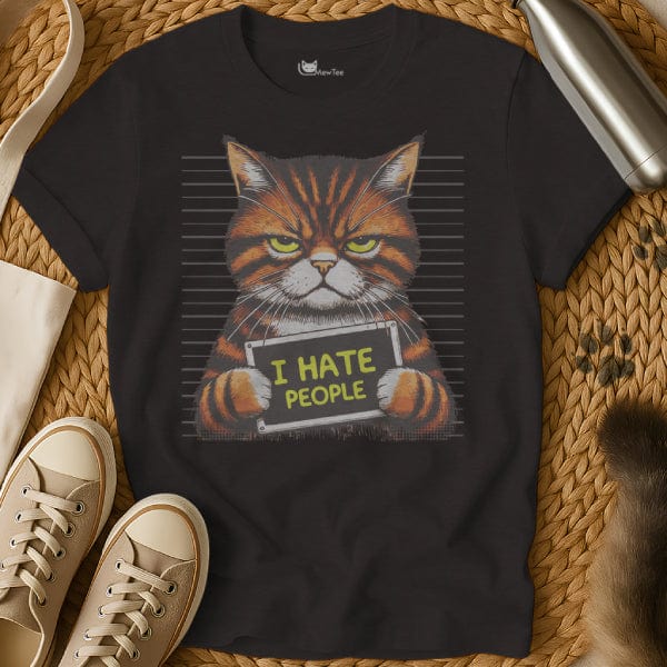 MewTee Black / S I Hate People Shirt | Cat Tee