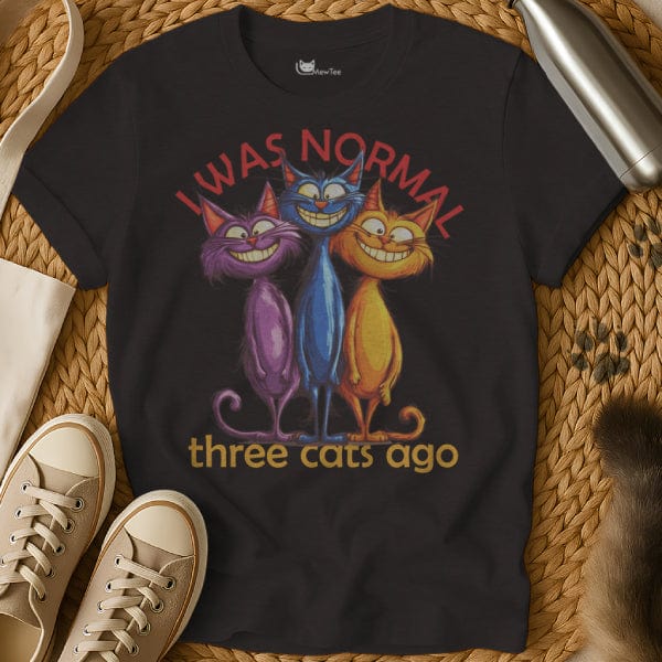 MewTee Black / S I Was Normal Three Cats Ago | Cat Tee
