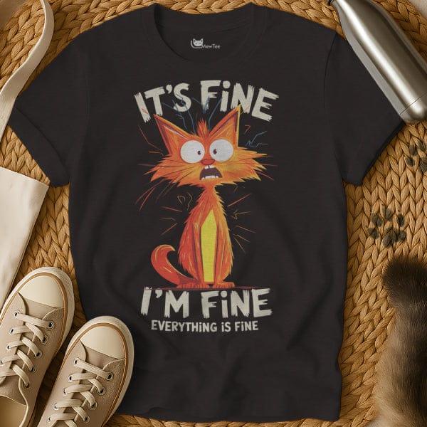 MewTee Black / S It’s Fine Everything’s Fine Shirt | Cat Tee