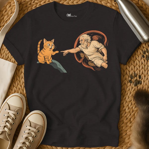MewTee Black / S The Creation of Adam Shirt | Cat Tee