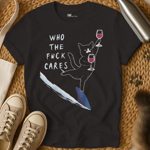 MewTee Black / S Who Cares Shirt | Cat Tee