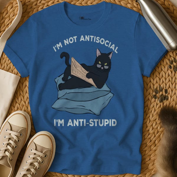 MewTee Blue / S Antisocial Shirt | Cat Tee