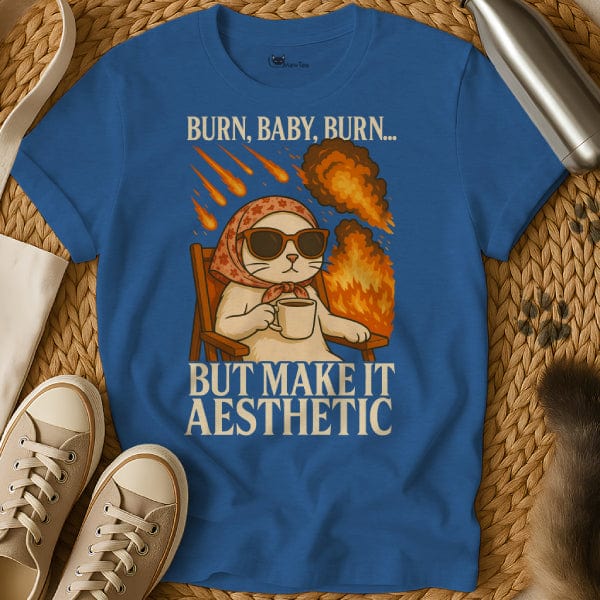 MewTee Blue / S Burn Shirt | Cat Tee