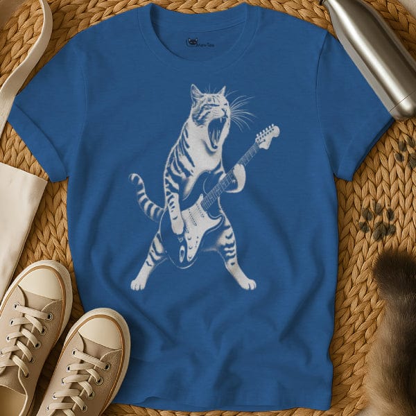 MewTee Blue / S Cat Playing Guitar Shirt