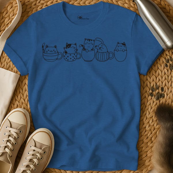 MewTee Blue / S Cats In Cups Shirt | Cat Tee