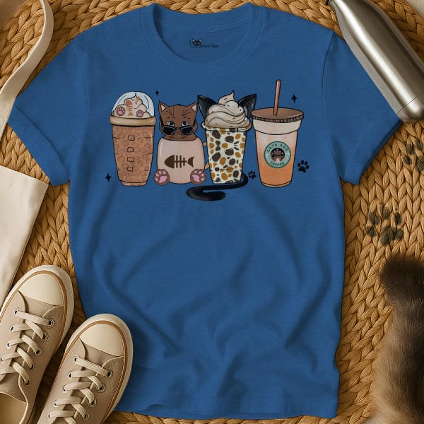 MewTee Blue / S Coffee Cat Shirt | Cat Tee