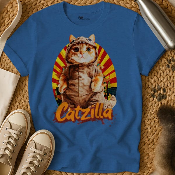 MewTee Blue / S Cute Catzilla T Shirt | Cat Tee