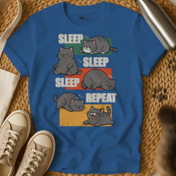MewTee Blue / S Eat Sleep Repeat Shirt | Cat Tee