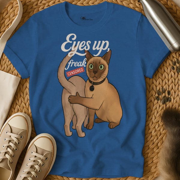 MewTee Blue / S Eyes Up Here Shirt | Cat Tee