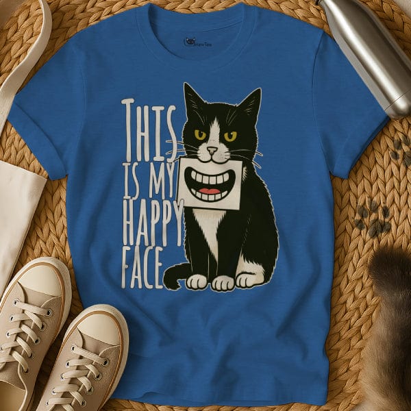 MewTee Blue / S Happy Face Shirt | Cat Tee