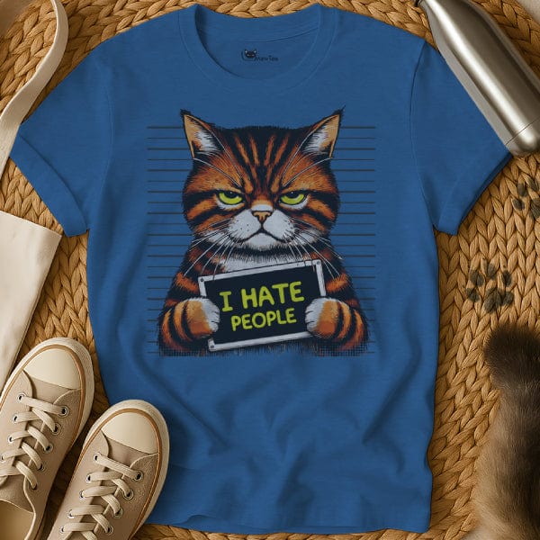 MewTee Blue / S I Hate People Shirt | Cat Tee