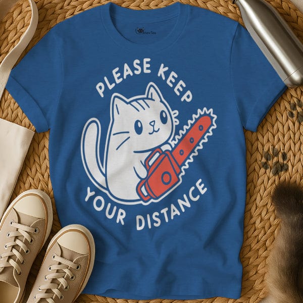 MewTee Blue / S Keep Distance T-Shirt | Cat Tee