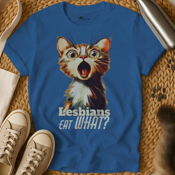 MewTee Blue / S Lesbians Eat What Shirt | Cat Tee