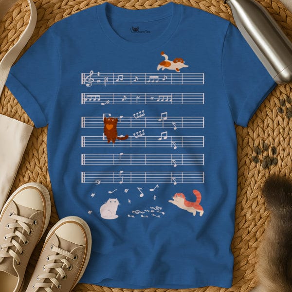 MewTee Blue / S Music Notes Shirt | Cat Tee