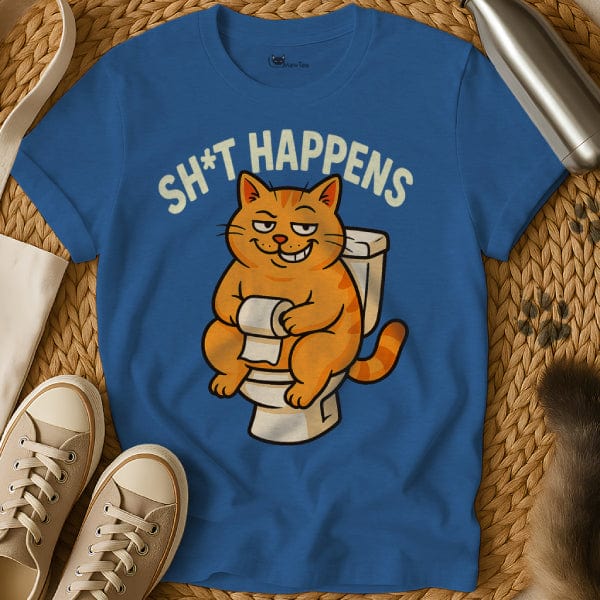 MewTee Blue / S Shit Happens Shirt | Cat Tee