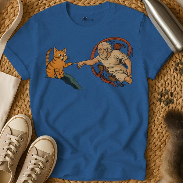 MewTee Blue / S The Creation of Adam Shirt | Cat Tee