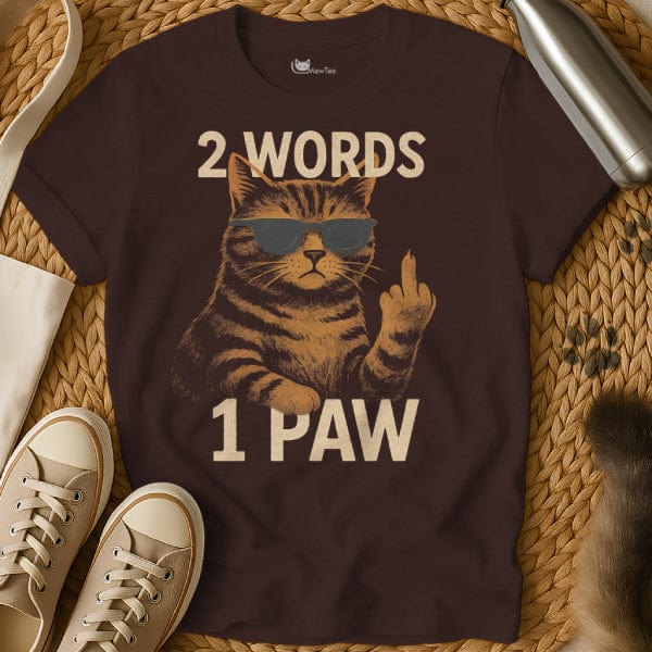 MewTee Dark Chocolate / S 2 Words One Finger Tee