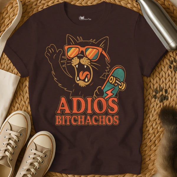 MewTee Dark Chocolate / S Adios Bitchachos Shirt | Cat Tee