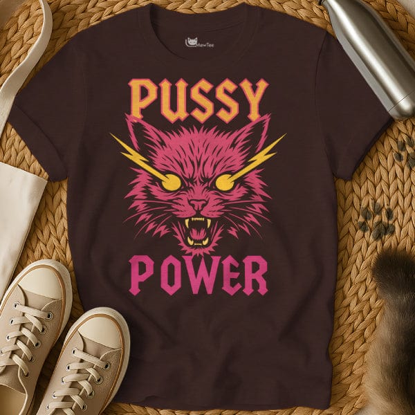 MewTee Dark Chocolate / S Pussy Power Shirt | Cat Tee