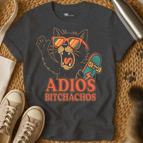 MewTee Dark Heather / S Adios Bitchachos Shirt | Cat Tee