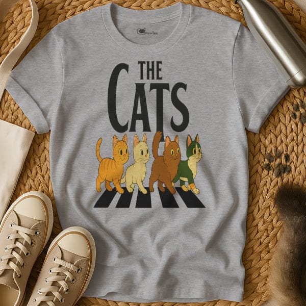 MewTee Gray / S Abbey Road T Shirt | Cat Tee