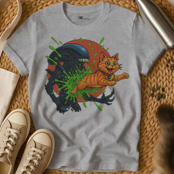MewTee Gray / S Alien Chestburster Shirt | Cat Tee