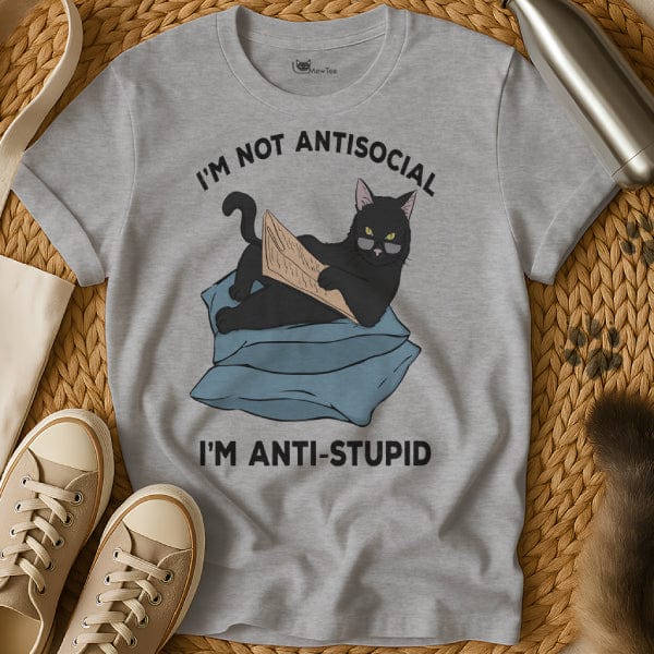MewTee Gray / S Antisocial Shirt | Cat Tee