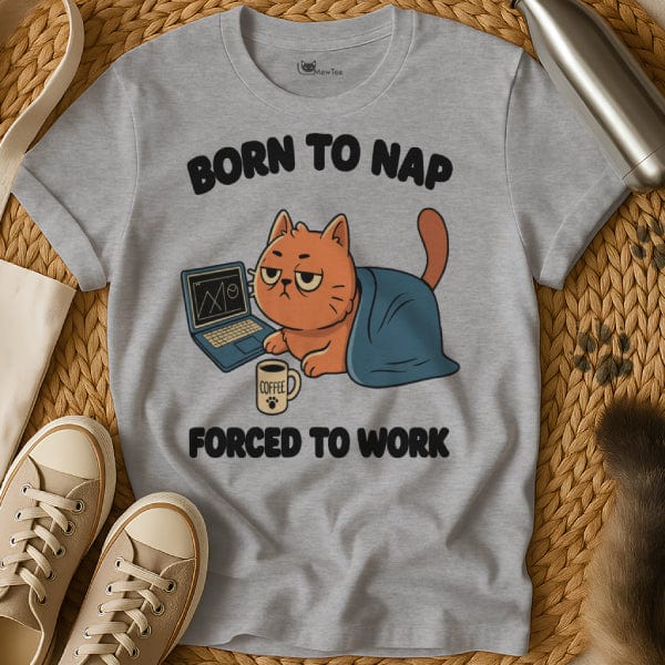 MewTee Gray / S Born to Forced to | Cat Tee