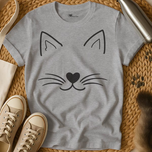 MewTee Gray / S Cat Face Shirt | Cat Tee