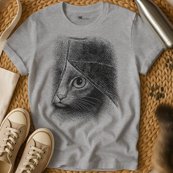MewTee Gray / S Cat Peeking Shirt