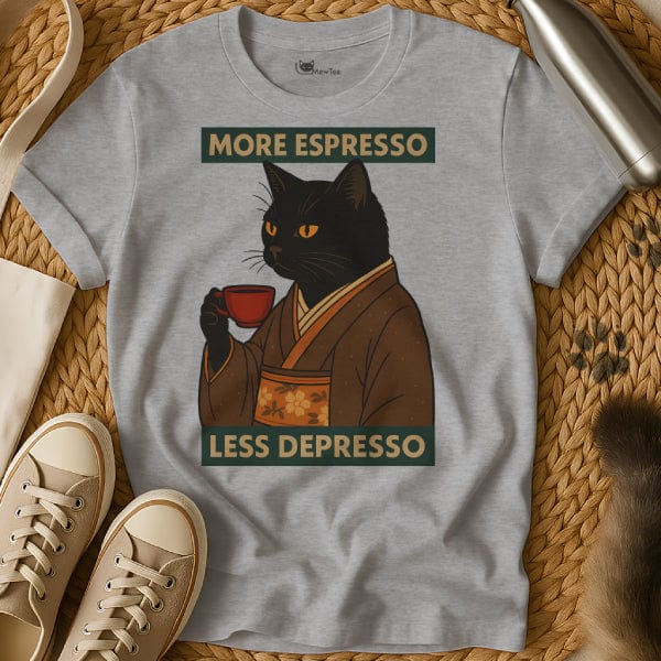 MewTee Gray / S Espresso T Shirt | Cat Tee