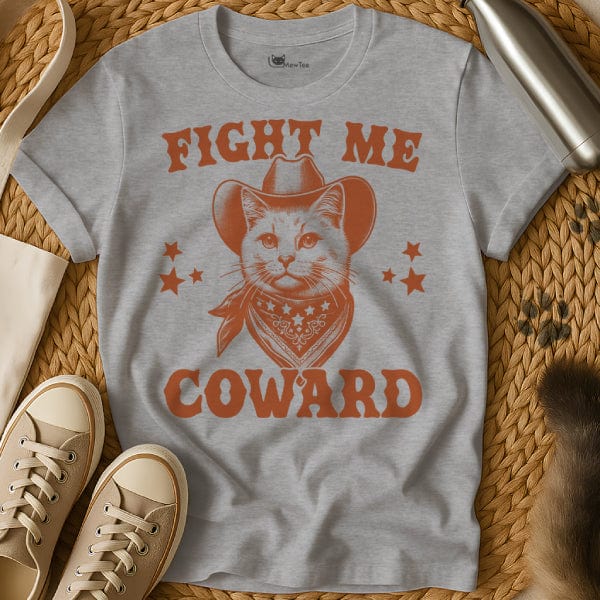 MewTee Gray / S Fight Me Coward Shirt