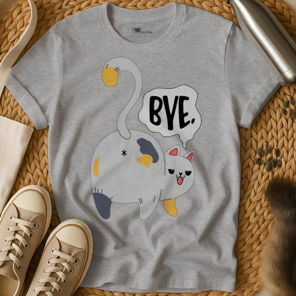 MewTee Gray / S Goodbye T Shirt | Cat Tee