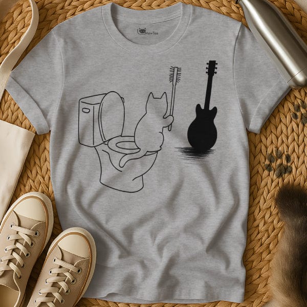 MewTee Gray / S Guitar Shirt | Cat Tee
