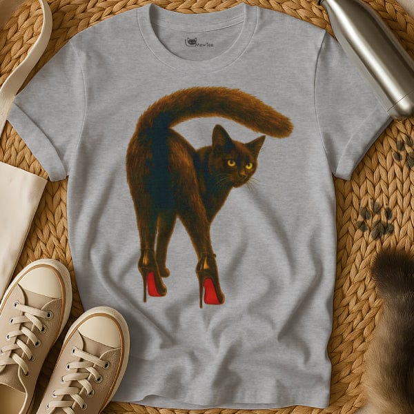 MewTee Gray / S High Heels Shirt | Cat Tee