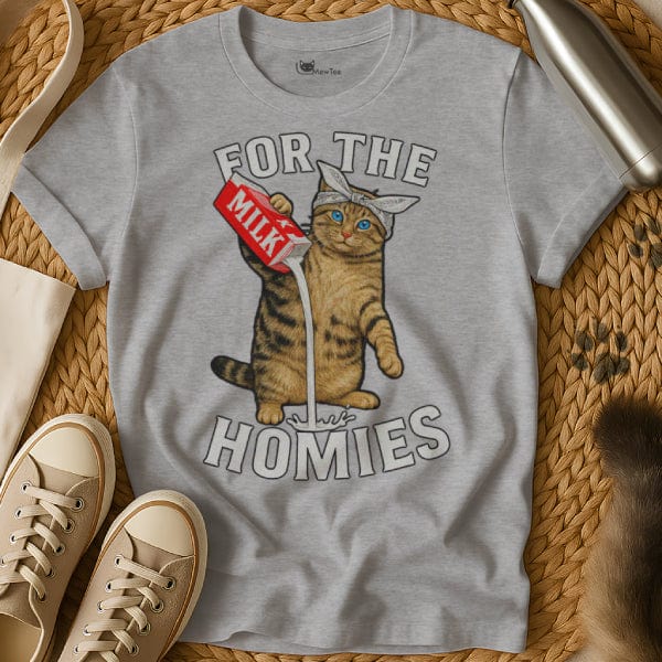 MewTee Gray / S Homies Shirt | Cat Tee