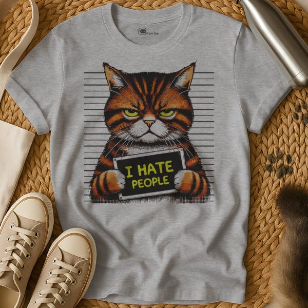 MewTee Gray / S I Hate People Shirt | Cat Tee