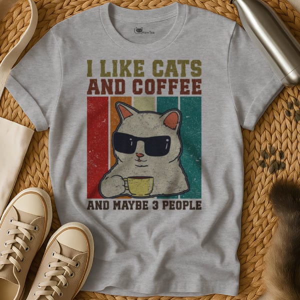 MewTee Gray / S I Like Cats and Maybe 3 People Shirt