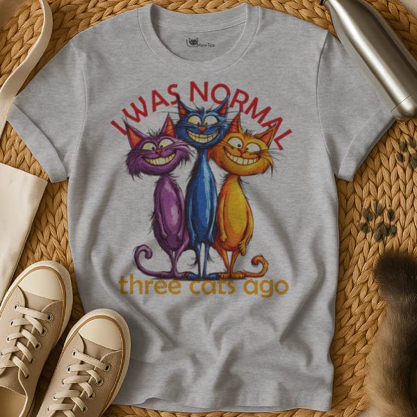 MewTee Gray / S I Was Normal Three Cats Ago | Cat Tee