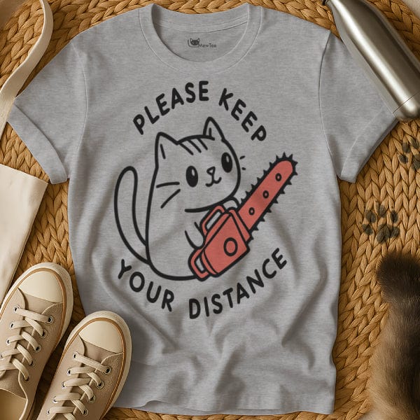MewTee Gray / S Keep Distance T-Shirt | Cat Tee
