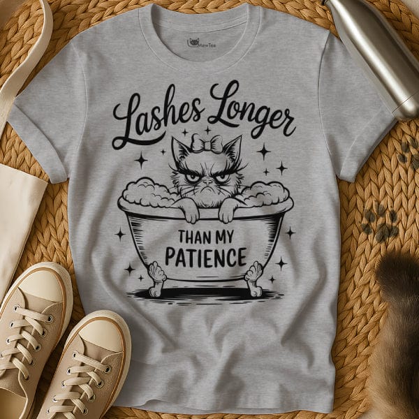MewTee Gray / S Lashes T Shirt | Cat Tee