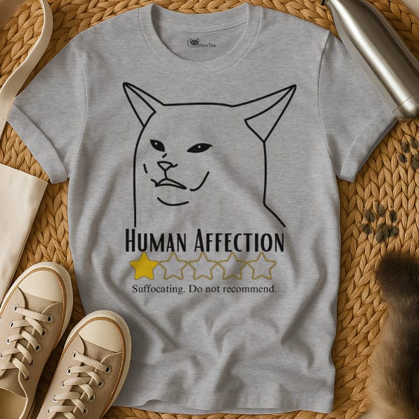 MewTee Gray / S One Star Review Shirt | Cat Tee