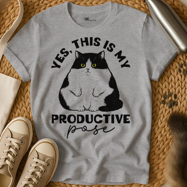 MewTee Gray / S Productive Cat Tee