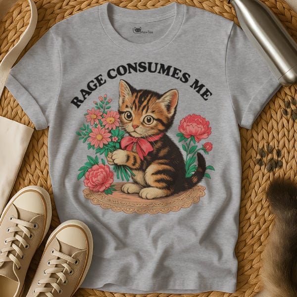 MewTee Gray / S Rage Consumes Me Shirt | Cat Tee