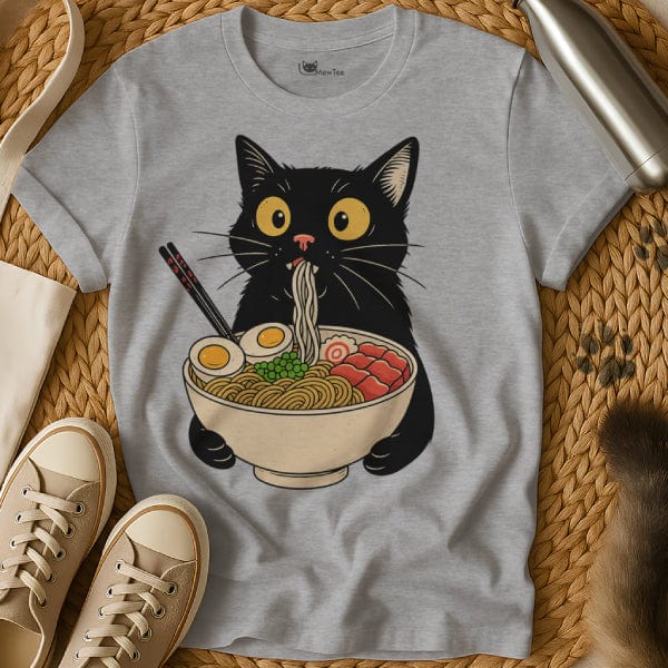 MewTee Gray / S Ramen Cat T Shirt | Cat Tee