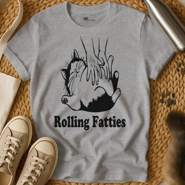 MewTee Gray / S Rolling Fatties Cat Shirt | Cat Tee