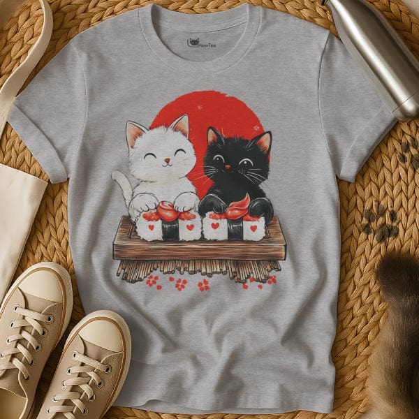 MewTee Gray / S Sushi Cats Shirt | Cat Tee
